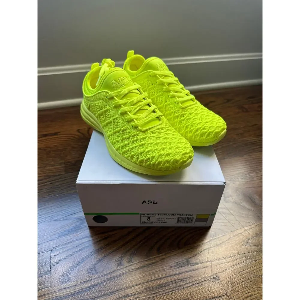 APL TechLoom Phantom Womens 8 Energy Clear Neon Yellow Green Sneakers New
